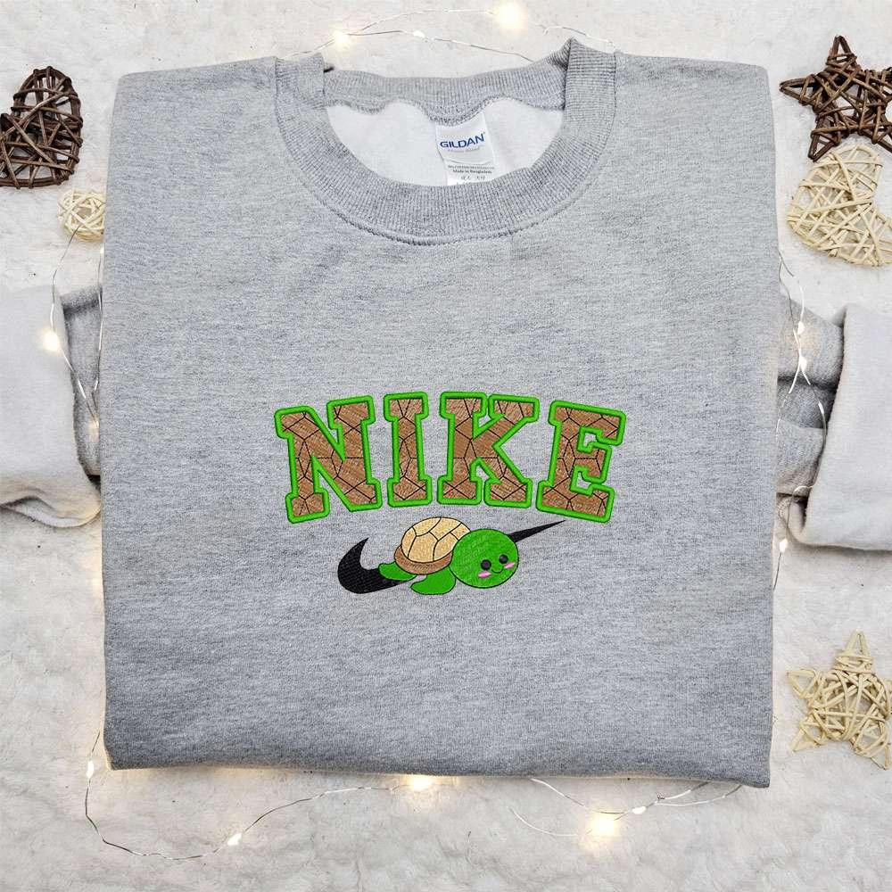 Turtle x Nike Embroidered Shirt Animal Embroidered Shirt Custom Nike Embroidered Shirt