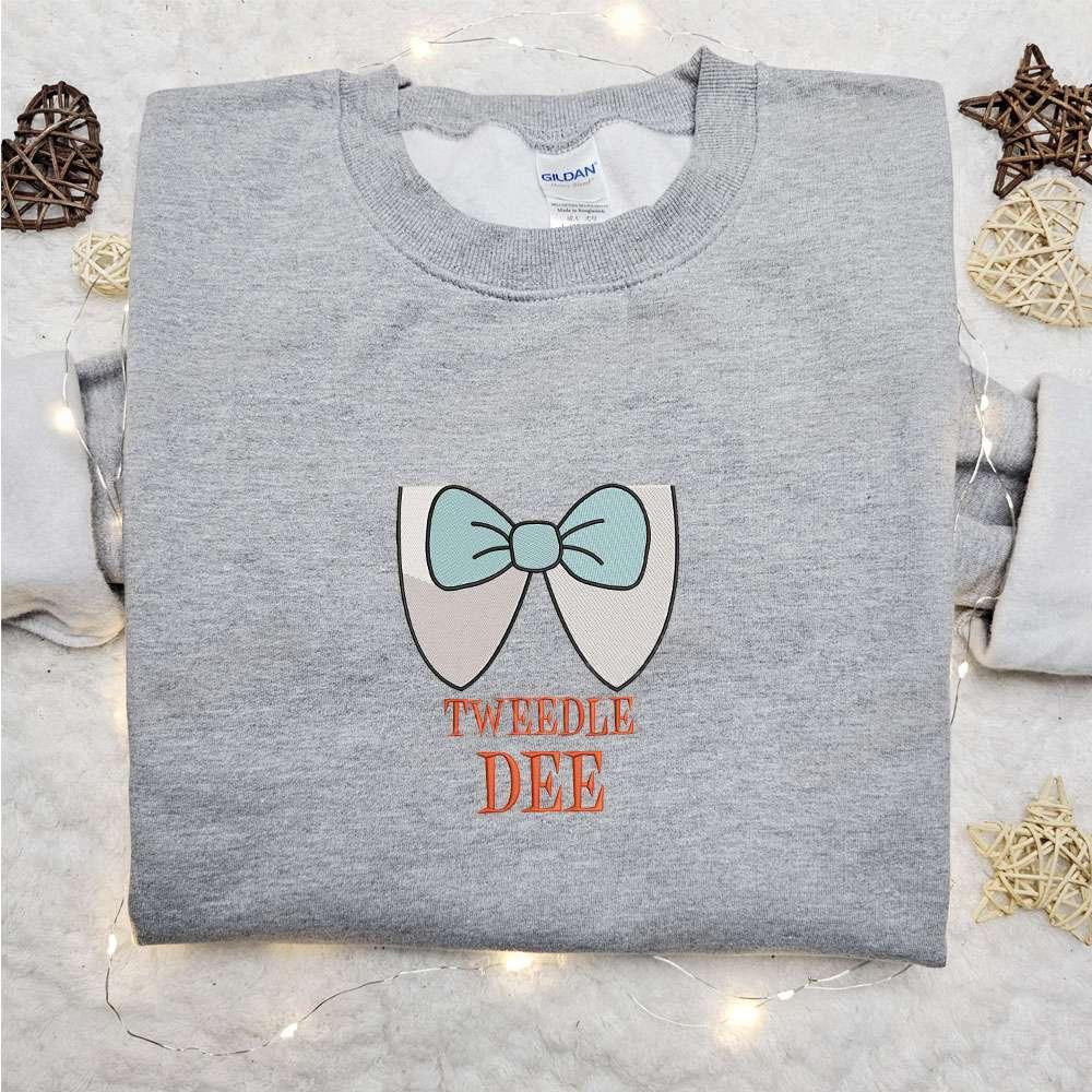 Tweedle Dee Symbol Embroidered T shirt Alice In Wonderland Disney Embroidered Hoodie Best Gift Ideas