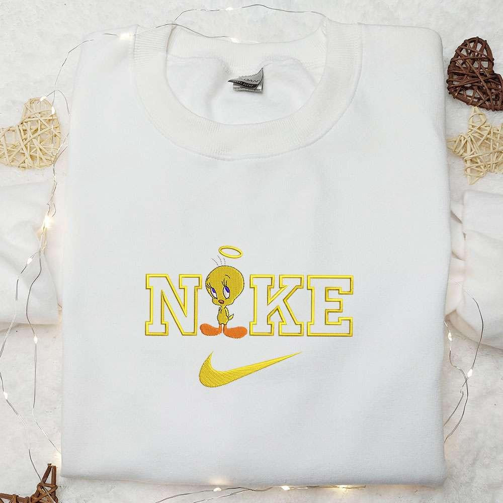 Tweety Bird x Nike Embroidered Shirt Disney Characters Embroidered Hoodie Best Gifts For Family