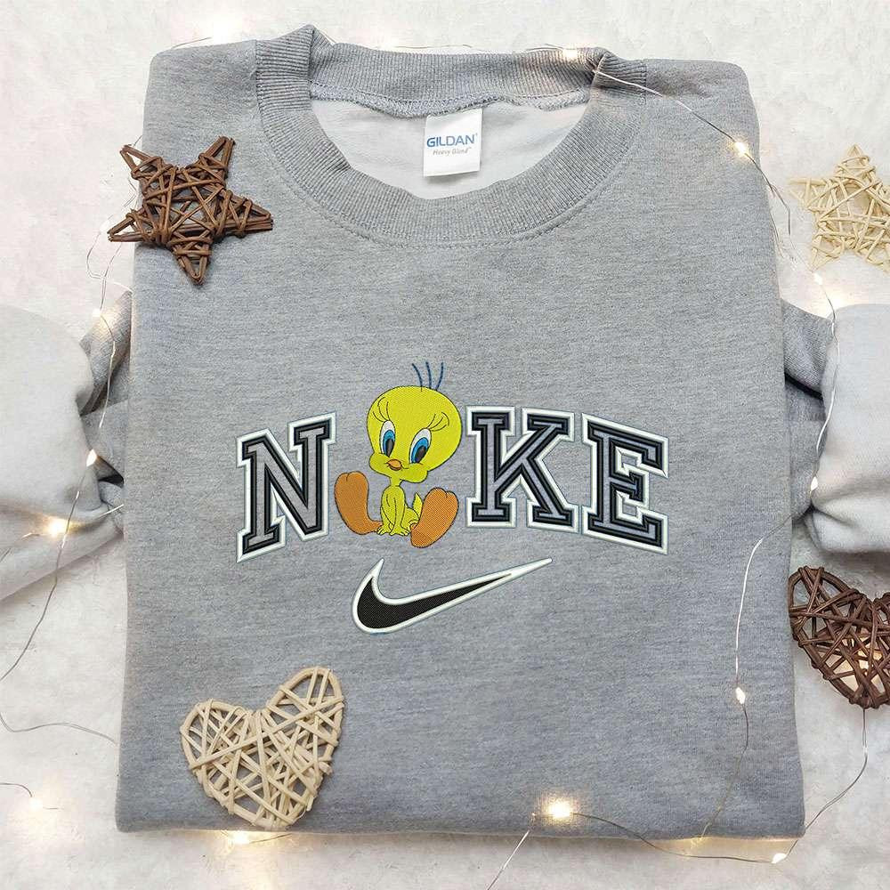 Tweety x Nike Embroidered Hoodie Looney Tunes Embroidered Shirt Nike Inspired Embroidered Shirt