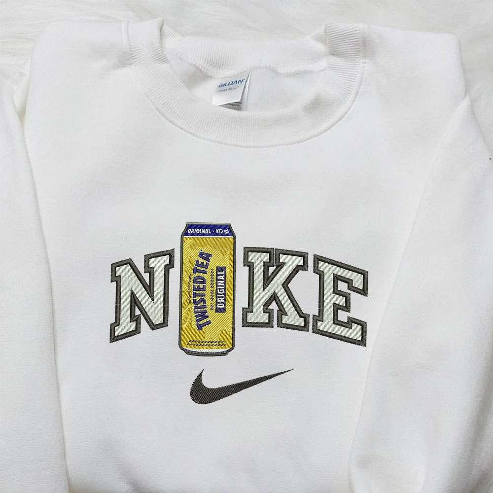 Twisted Tea Bottle x Nike Embroidered Hoodie Favorite Food Embroidered Shirt Nike Inspired Embroidered Shirt