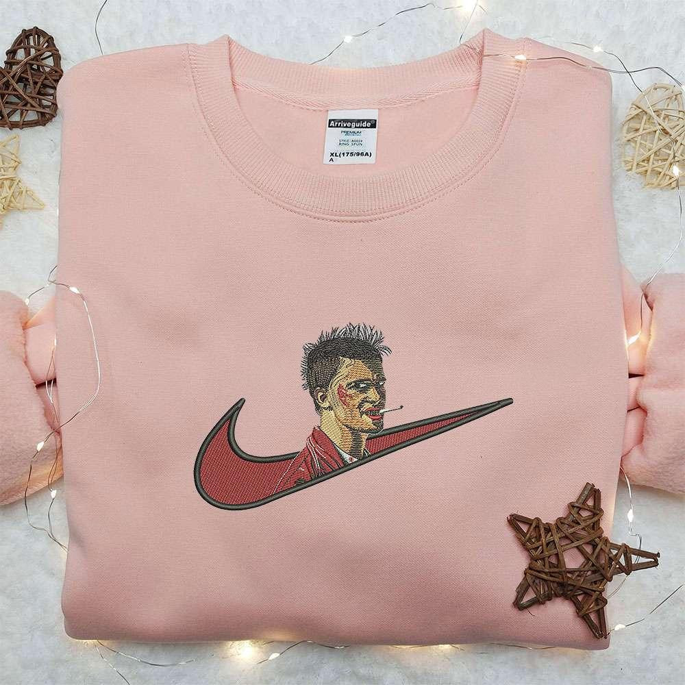 Tyler Durden x Nike Swoosh Embroidered Hoodie Celebrity Embroidered Shirt Nike Inspired Embroidered Sh