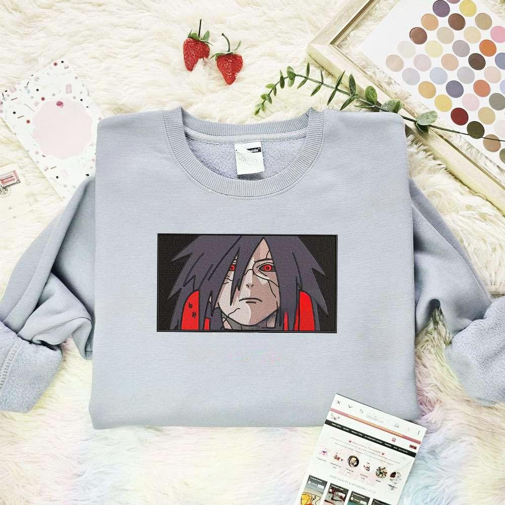 Uchiha Madara Naruto Anime Embroidered Shirt , Anime Embroidered T-shirt Sweatshirt Hoodie, Inspired Anime Movie, Best Gift for Anime Fans