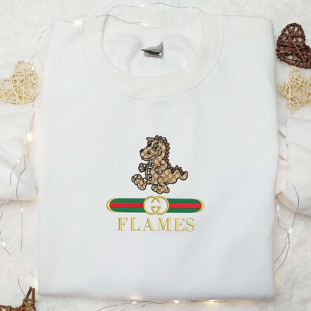 UIC Flames Sparky x Gucci Embroidered Shirt NCAA Sports Embroidered Hoodie Best Gift Idea