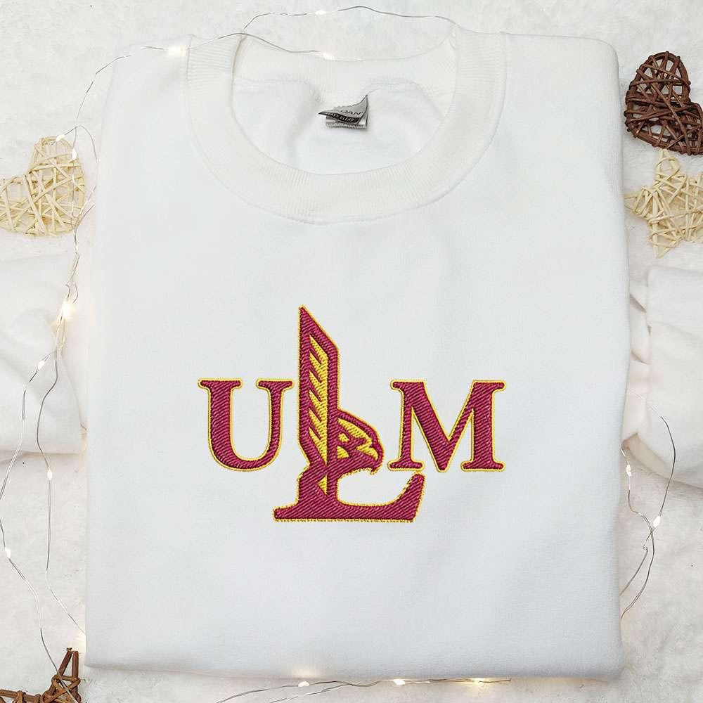 UL Monroe Warhawks Embroidered Shirt NCAA Sports Embroidered Hoodie Best Gift Idea