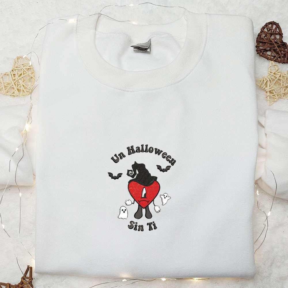 Un Halloween Sin Ti Bad Bunny Halloween Embroidered Sweatshirt Halloween Embroidered Hoodie Best Gifts for Family