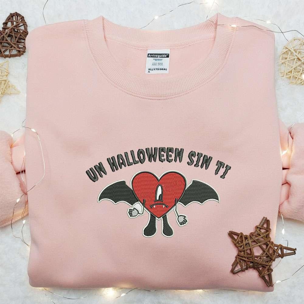 Un Halloween Sin Ti Wings Bad Bunny Embroidered Sweatshirt Celebrity Embroidered Hoodie Best Halloween Gift Ideas