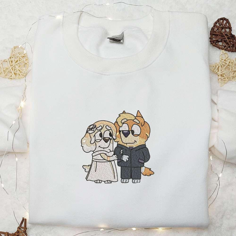 Uncle Rad And Frisky Married Embroidered Shirt Bluey Cartoon Embroidered Hoodie Best Couple Gift Idea