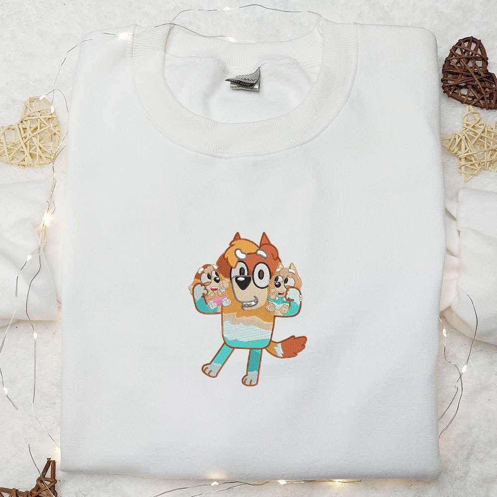 Uncle Rad With Kids Embroidered Shirt Bluey Cartoon Embroidered Hoodie Best Fathers Day Gift Idea
