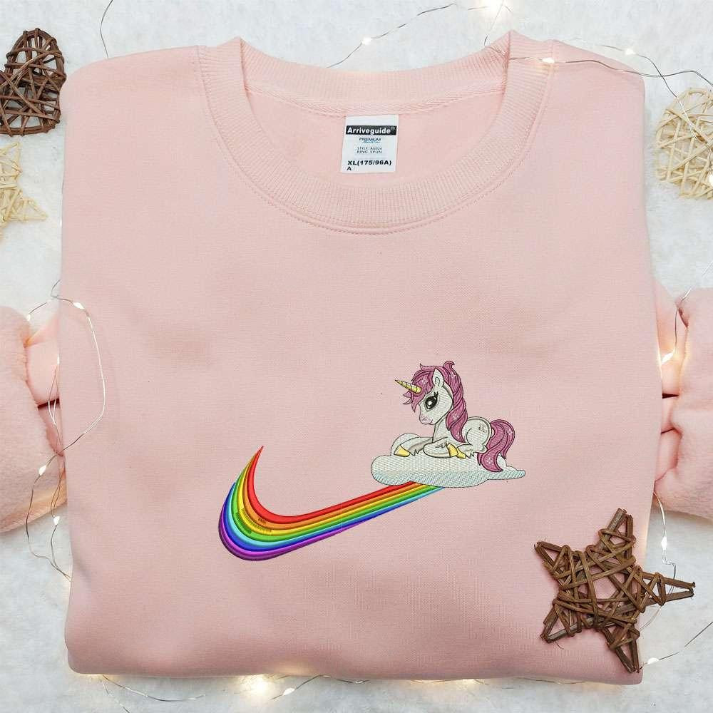 Unicorn Rainbow Embroidered Shirt, Animal Lover, Best Gift For Family