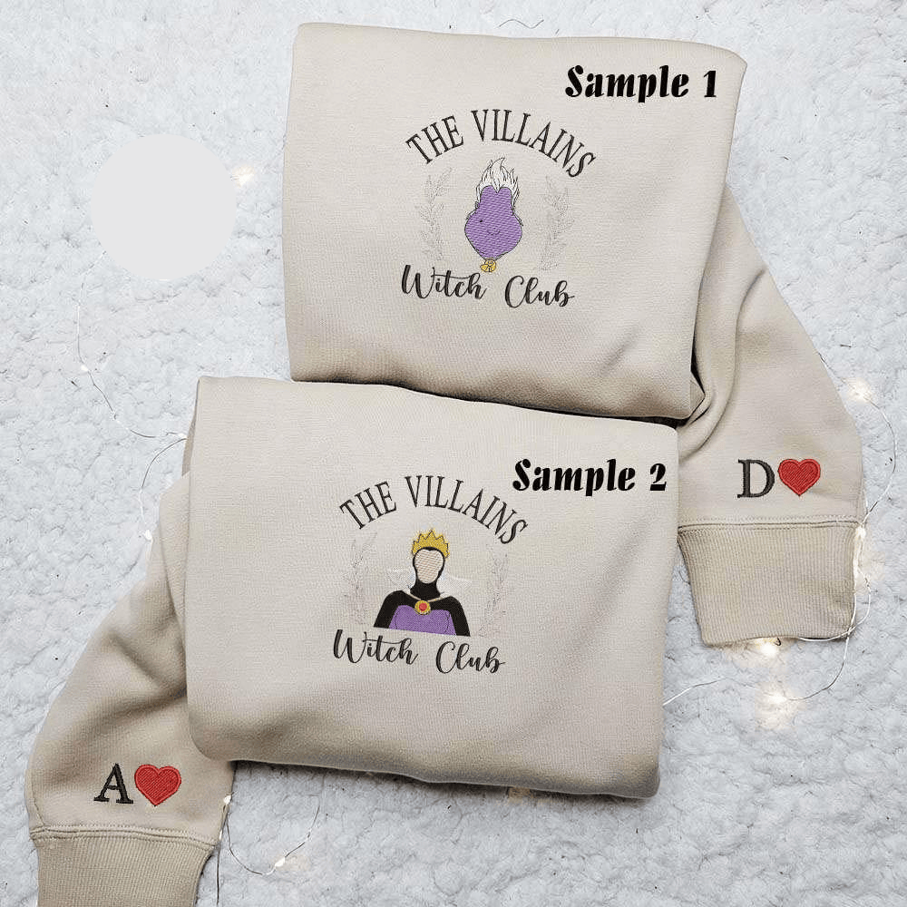 Ursula And Evil Queen Disney Villains Witch Club Embroidered Couples Shirts