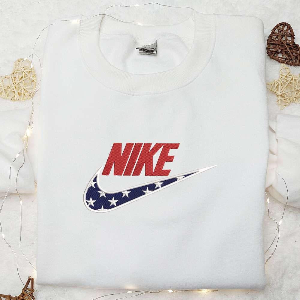 USA Stars Embroidered Shirt National Day Gifts