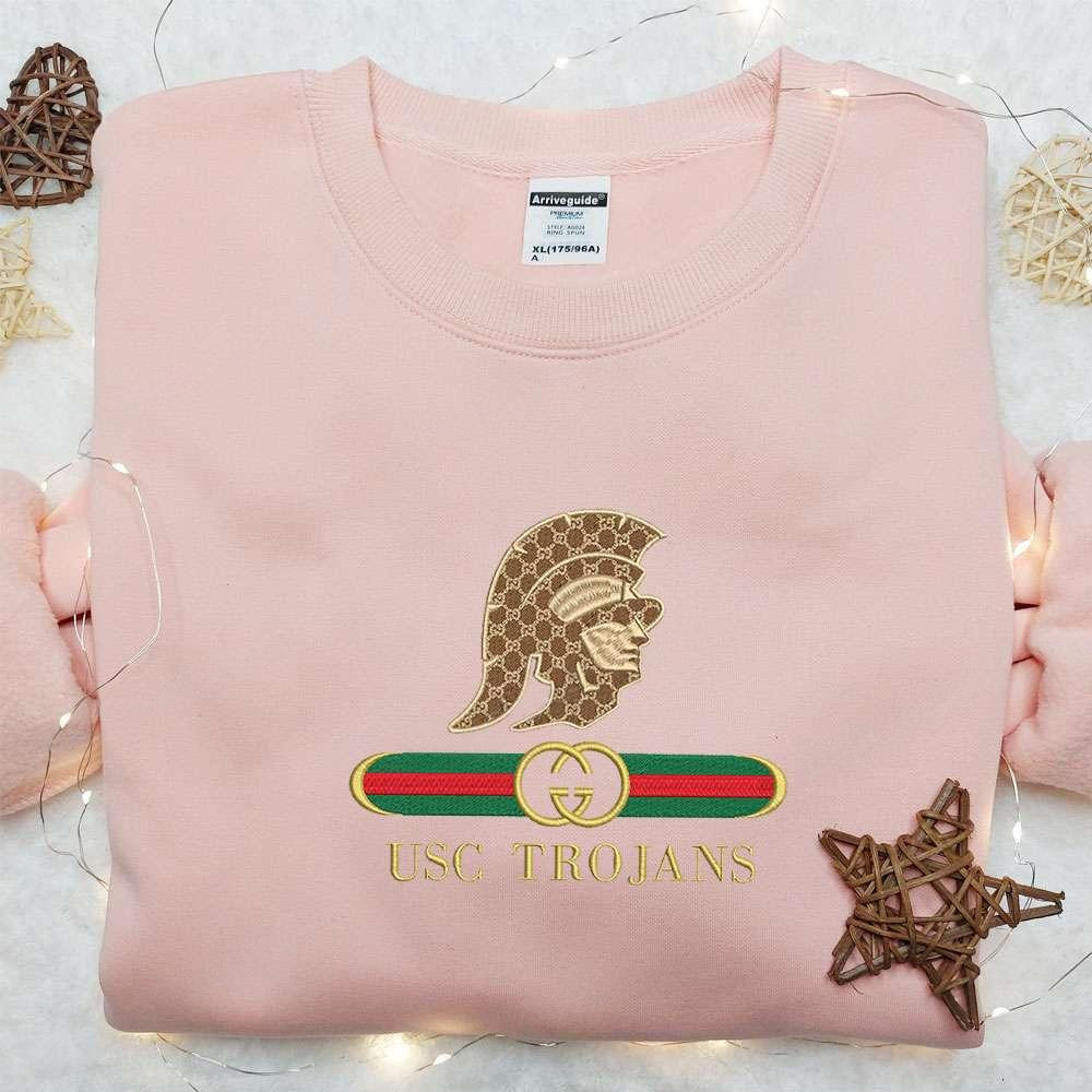 USC Trojans x Gucci Embroidered Shirt NCAA Sports Embroidered Hoodie Best Gift Idea