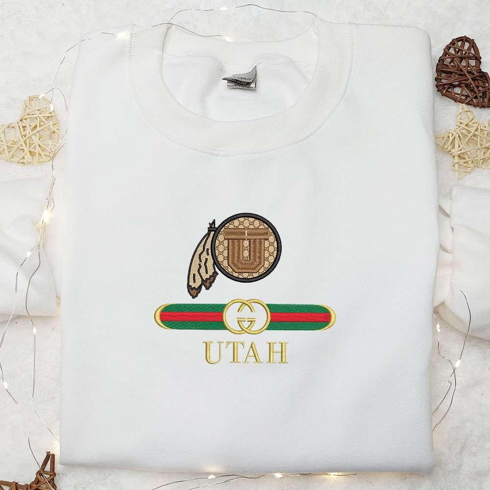 Utah Utes x Gucci Embroidered Shirt NCAA Sports Embroidered Hoodie Best Gift Idea