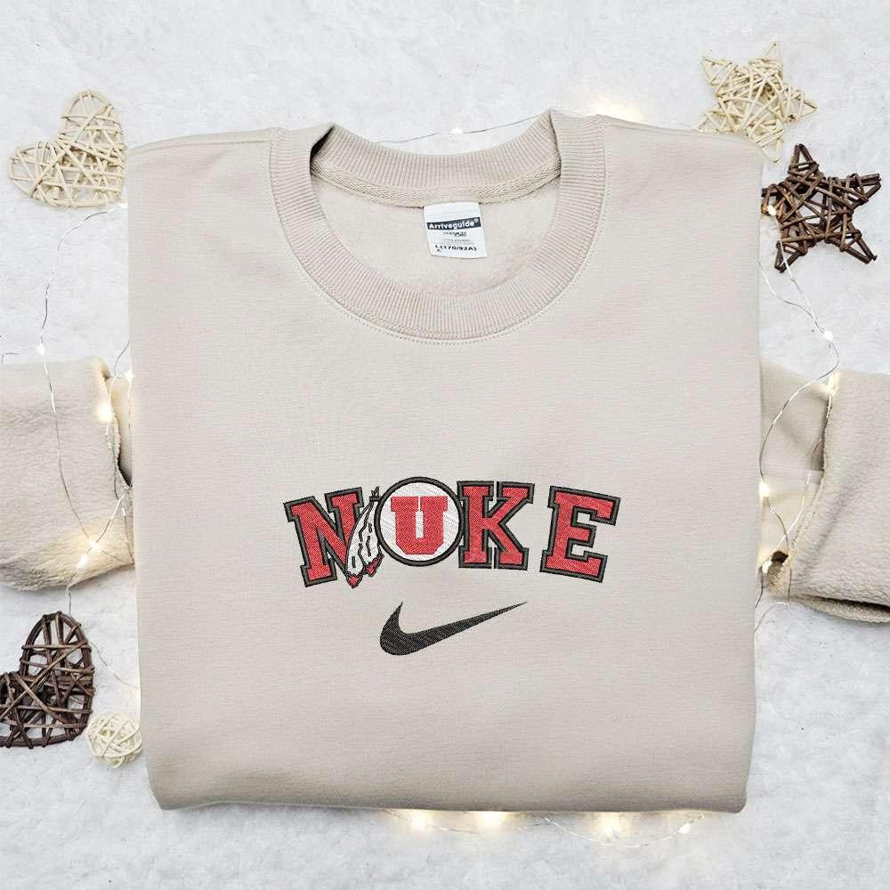 Utah Utes x Nike Embroidered Shirt NCAA Sports Embroidered Hoodie Best Gift Idea