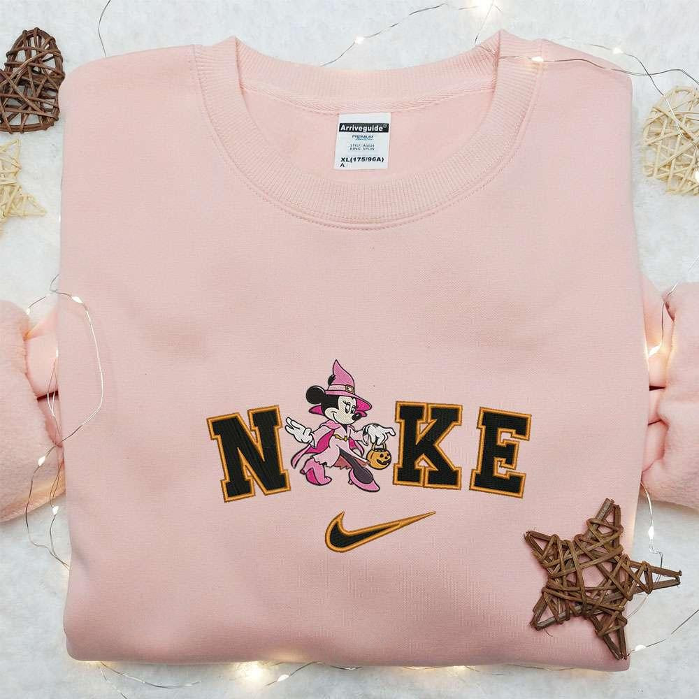 Vampire Costume Halloween Masquerade Minnie Mouse x Nike Embroidered Shirt Trick or Treat Embroidered Sweatshirt Cute Halloween Embroidered Hoodie