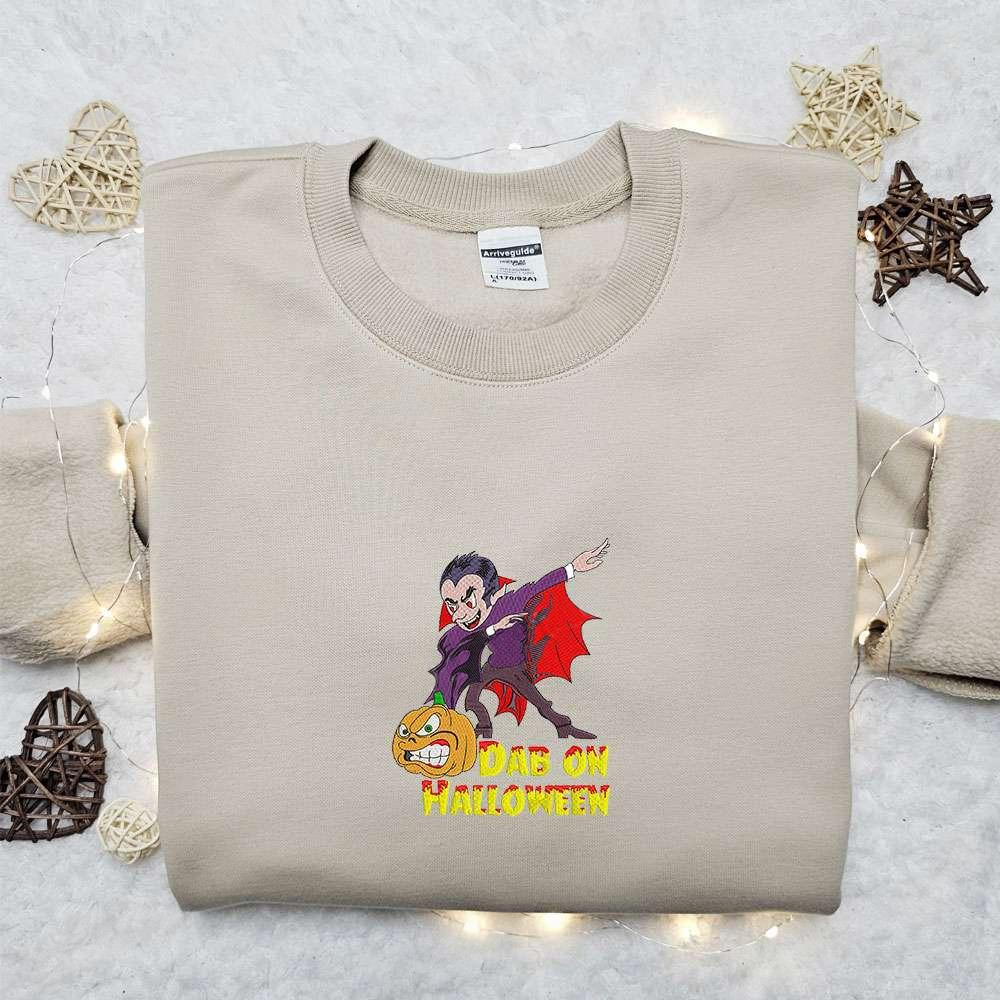 Vampire Dab On Halloween Embroidered Sweatshirt Halloween Embroidered Hoodie Best Halloween Gift Ideas