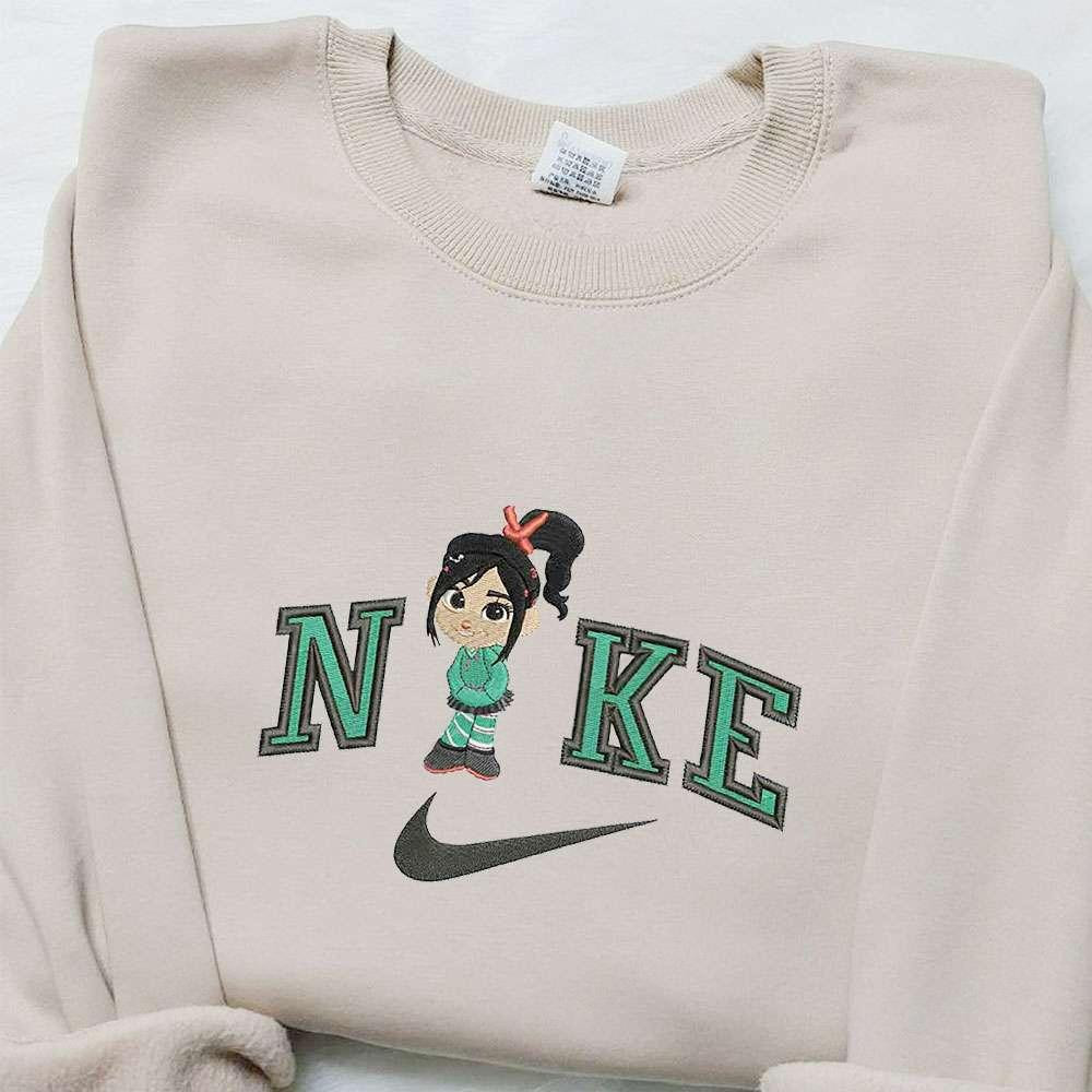 Vanellope von Schweetz x Nike Cartoon Embroidered Hoodie Disney Characters Embroidered Hoodie Best Gift Ideas for Family