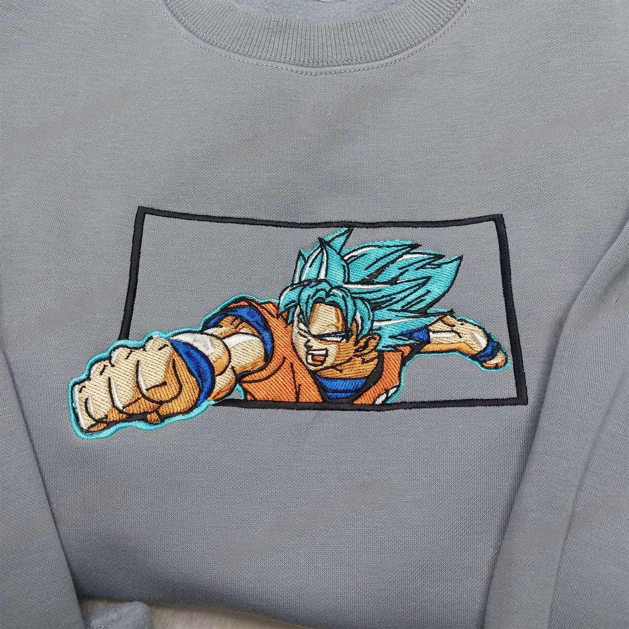 Vegeta Blue Embroidered Shirt Dragon Ball , Anime Embroidered T-shirt Sweatshirt Hoodie, Inspired Anime Movie, Best Gift for Anime Fans