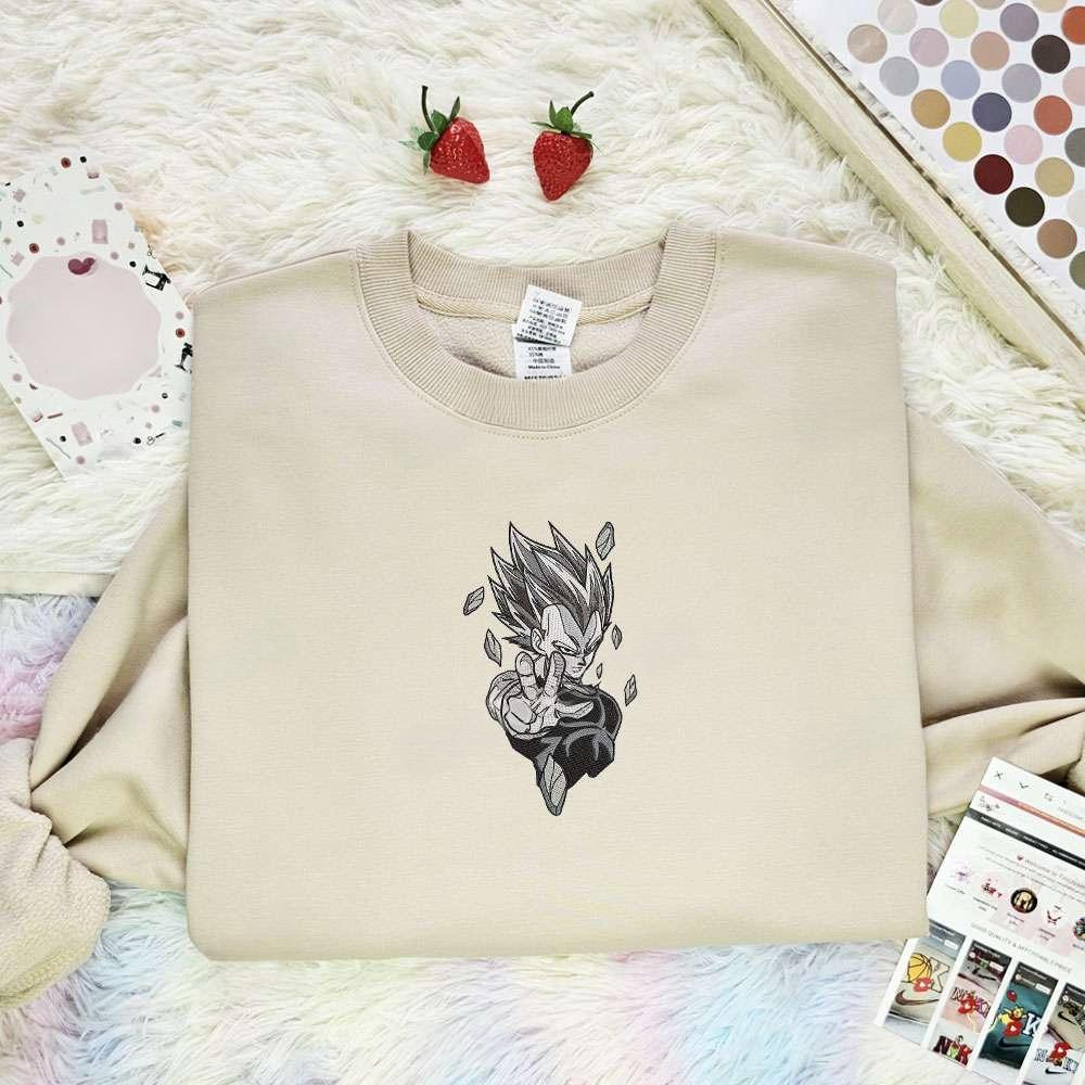 Vegeta Dragon Ball Anime , Anime Embroidered T-shirt Sweatshirt Hoodie, Inspired Anime Movie, Best Gift for Anime Fans