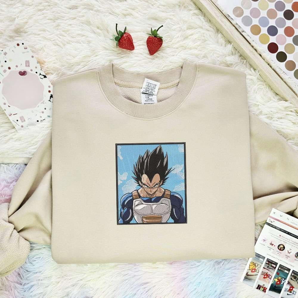 Vegeta Dragon Ball Anime , Anime Embroidered T-shirt Sweatshirt Hoodie, Inspired Anime Movie, Best Gift for Anime Fans
