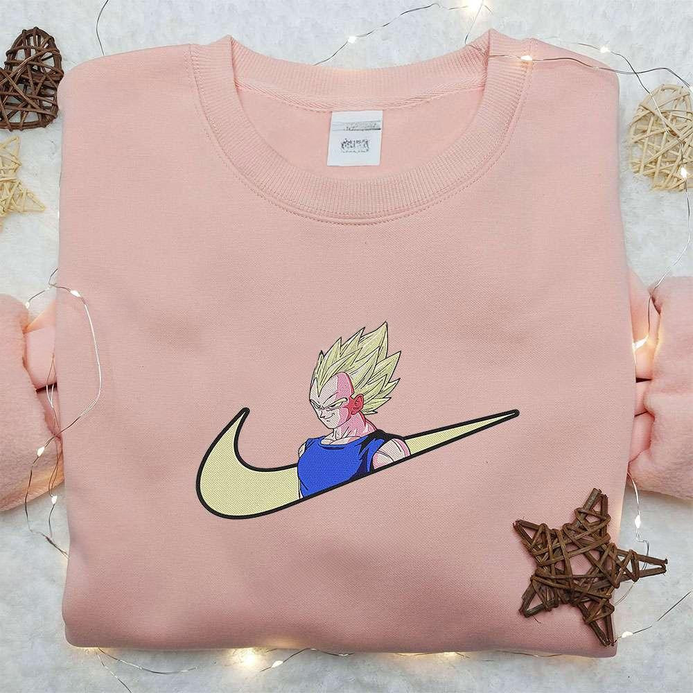 Vegeta Super Saiyan X Nike Swoosh Anime , Anime Embroidered T-shirt Sweatshirt Hoodie, Inspired Anime Movie, Best Gift for Anime Fans