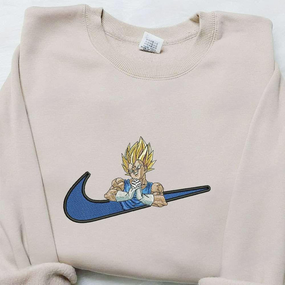 Vegeta Super Saiyan X Swoosh Anime Embroidered Hoodie Cool Anime Clothing , Anime Embroidered T-shirt Sweatshirt Hoodie, Inspired Anime Movie, Best Gift for Anime Fans