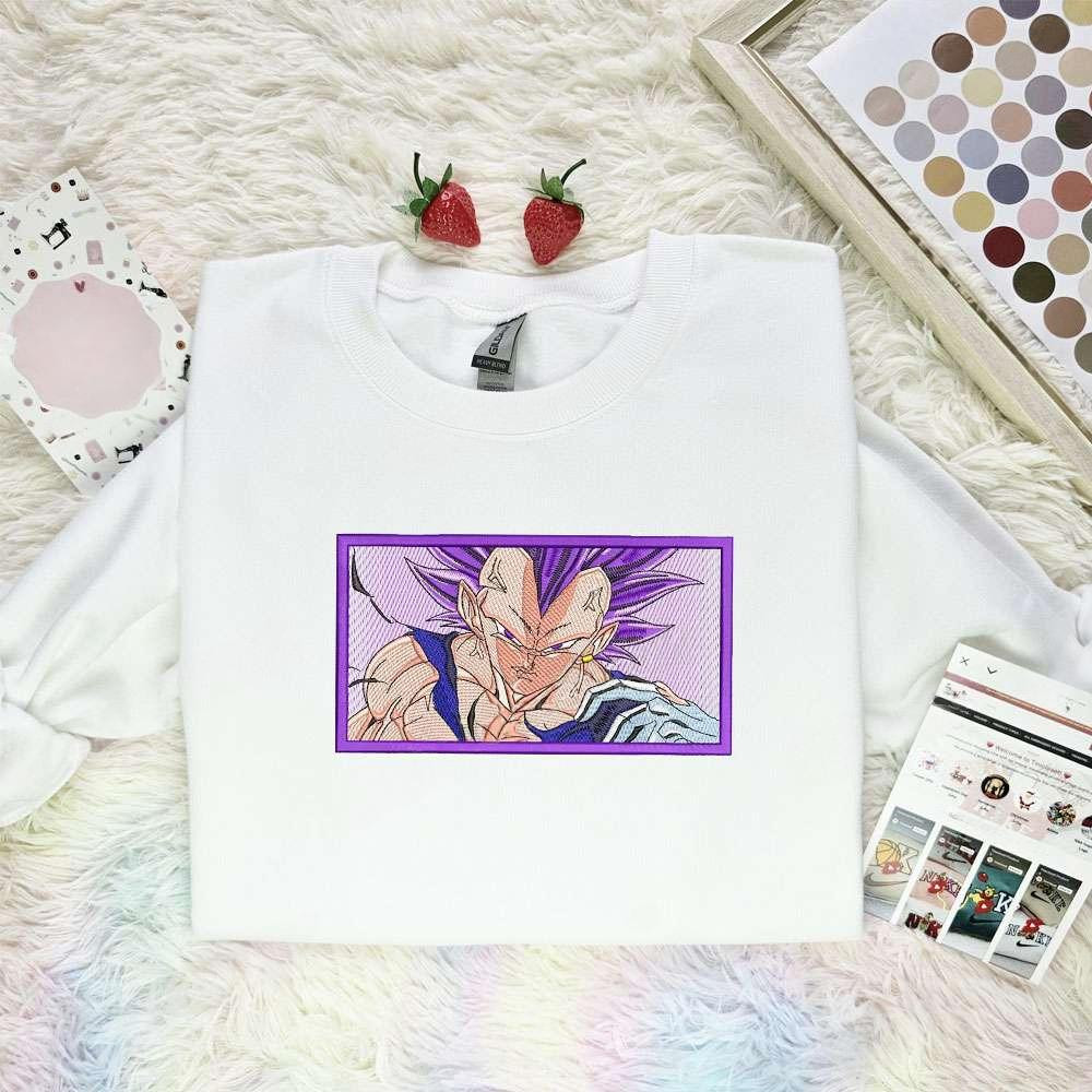 Vegeta Ultra Ego Dragon Ball Anime , Anime Embroidered T-shirt Sweatshirt Hoodie, Inspired Anime Movie, Best Gift for Anime Fans