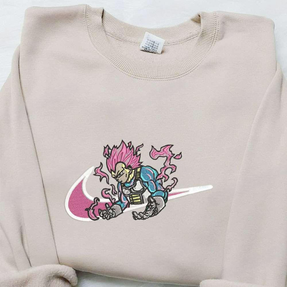 Vegeta Ultra Ego X Swoosh Anime Embroidered Hoodie Dragon Ball Embroidered Hoodie , Anime Embroidered T-shirt Sweatshirt Hoodie, Inspired Anime Movie, Best Gift for Anime Fans