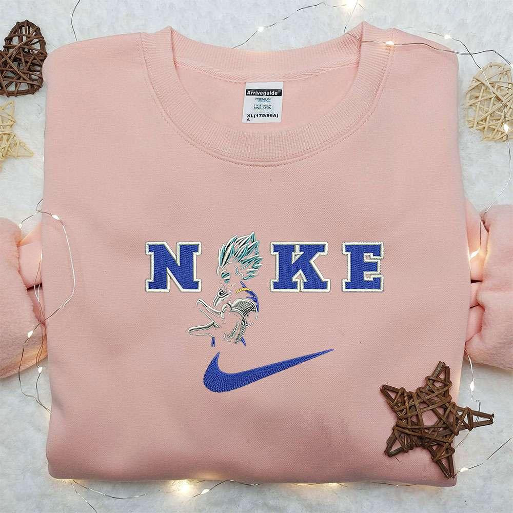 Vegeta x Nike Embroidered Sweatshirt Dragon Ball Embroidered Shirt Nike Inspired Embroidered Shirt