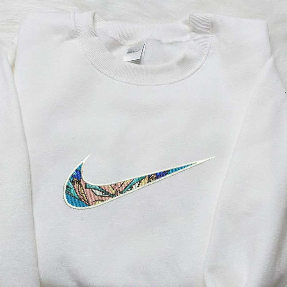 Vegeta X Nike Swoosh Anime , Anime Embroidered T-shirt Sweatshirt Hoodie, Inspired Anime Movie, Best Gift for Anime Fans