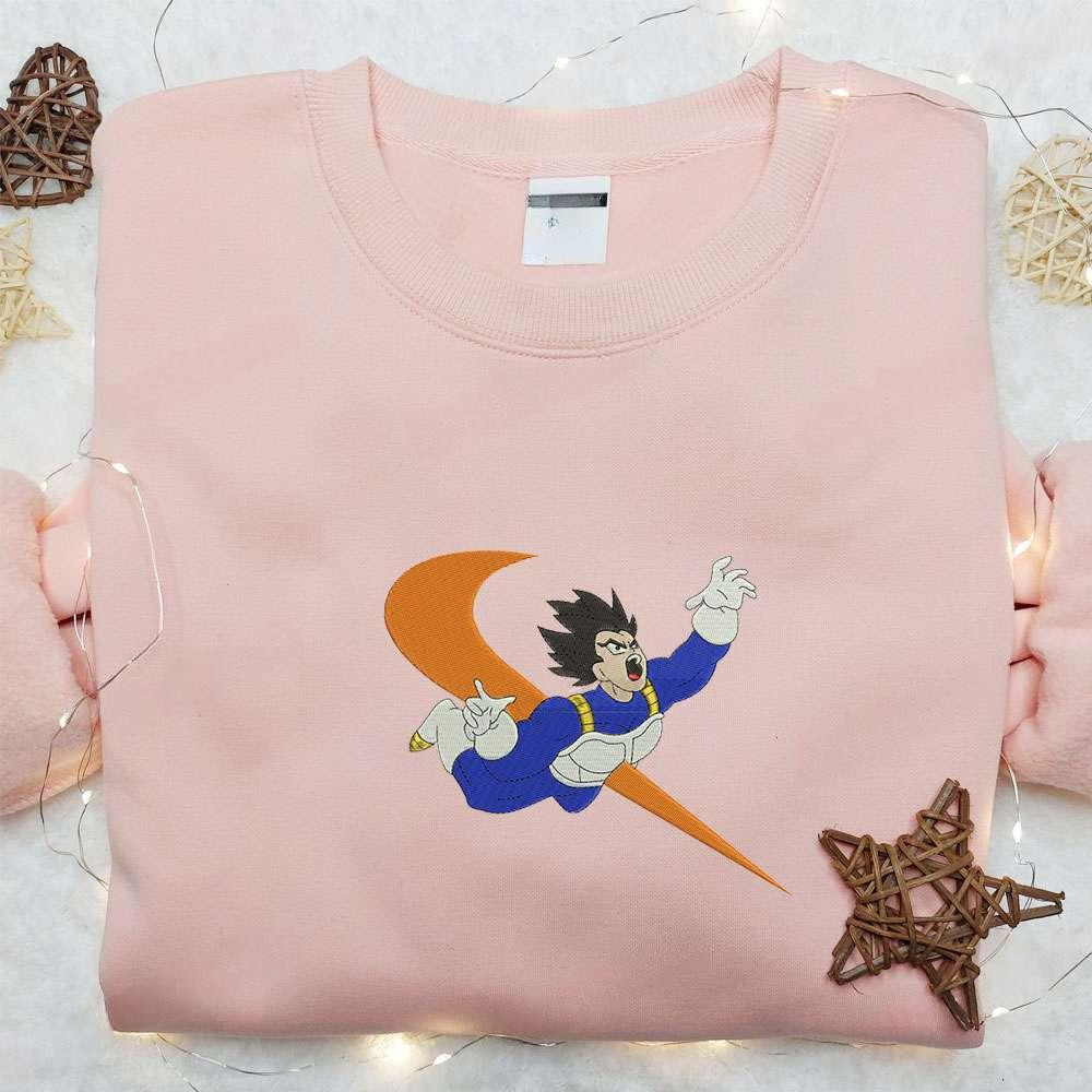 Vegeta X Swoosh Anime Embroidered Hoodie Cool Anime Clothing , Anime Embroidered T-shirt Sweatshirt Hoodie, Inspired Anime Movie, Best Gift for Anime Fans
