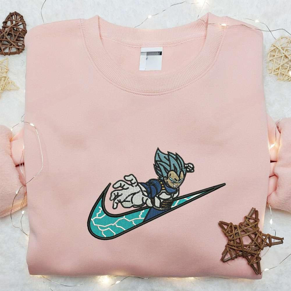 Vegeta X Swoosh Anime Embroidered Hoodie Cool Anime Clothing , Anime Embroidered T-shirt Sweatshirt Hoodie, Inspired Anime Movie, Best Gift for Anime Fans