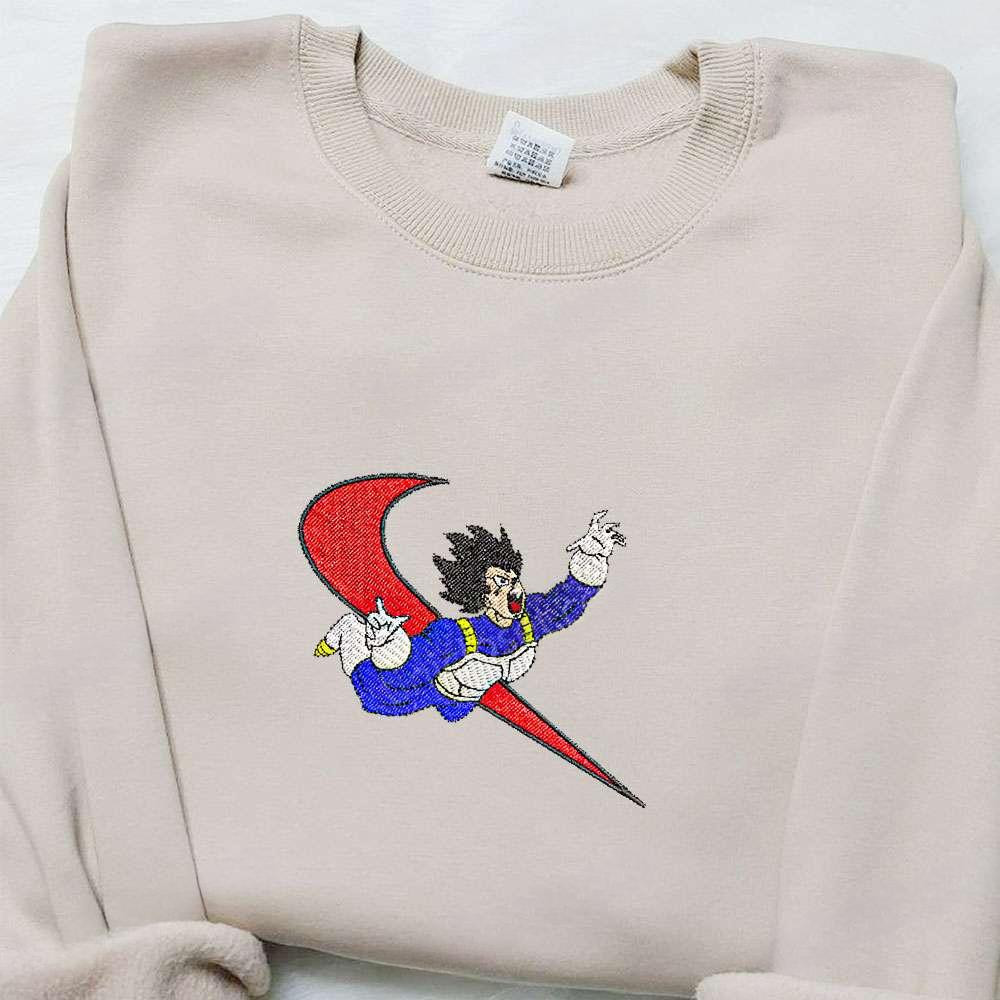 Vegeta X Swoosh Anime Embroidered Sweatshirt Dragon Ball Embroidered Shirt , Anime Embroidered T-shirt Sweatshirt Hoodie, Inspired Anime Movie, Best Gift for Anime Fans