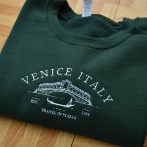 Venice Italy Embroidered Crewneck, Vintage Crewneck, 90s Sweatshirt, College Sweatshirt, Oversize Crewneck, Unisex Crewneck
