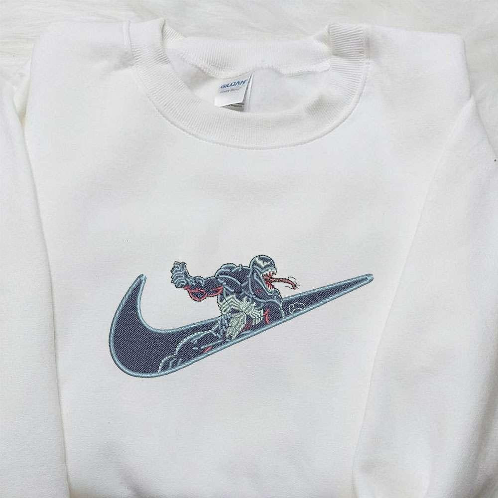 Venom x Nike Embroidered Hoodie Movie Characters Embroidered Shirt Nike Inspired Embroidered Shirt