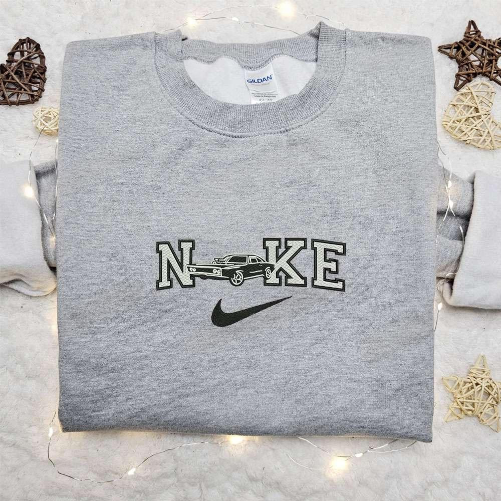 Vintage Black Car x Nike Embroidered Shirt Transportations Embroidered Shirt Nike Inspired Embroidered Hoodie