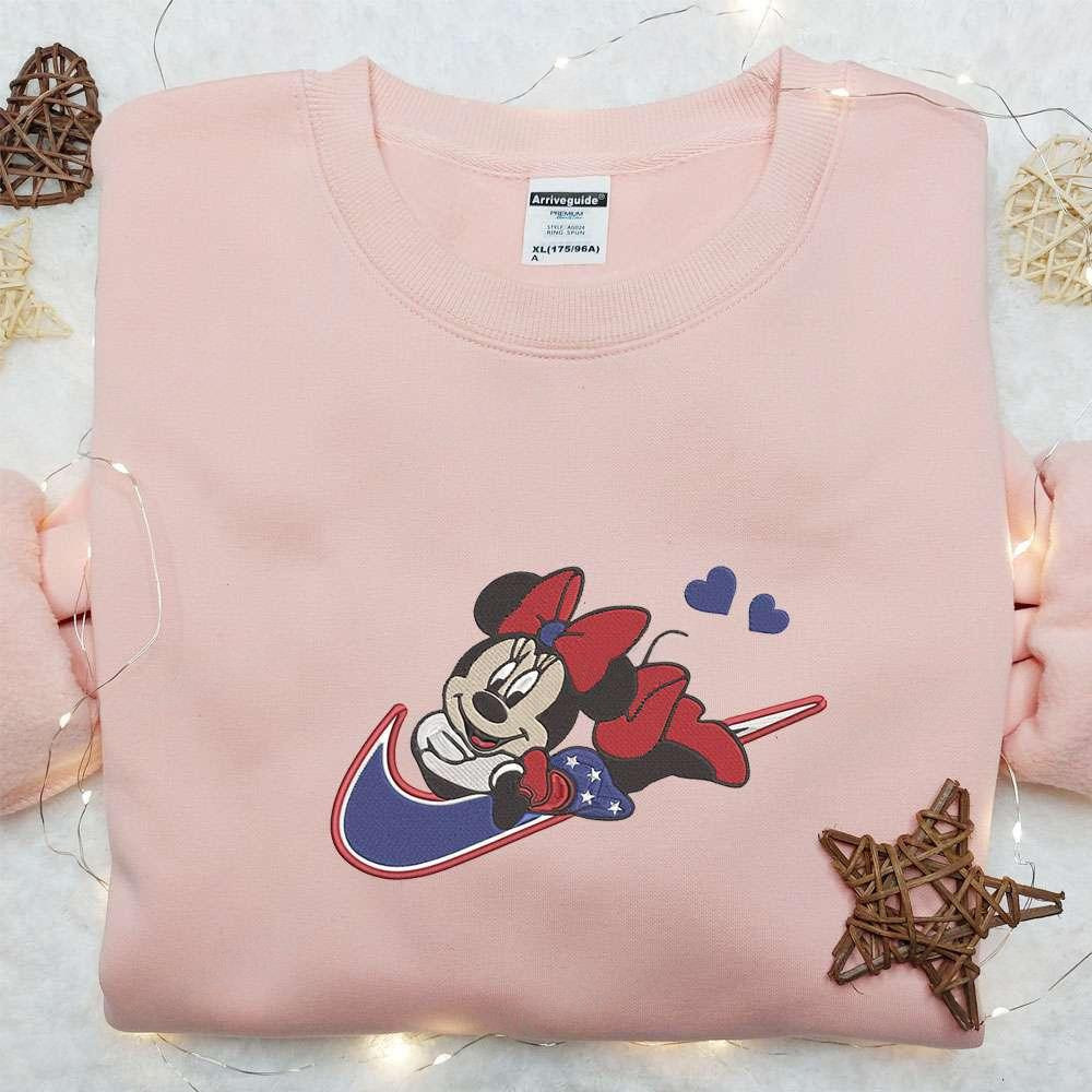 Vintage Minnie Love x Swoosh Embroidered Sweatshirt Walt Disney Embroidered Shirt The Best Gift