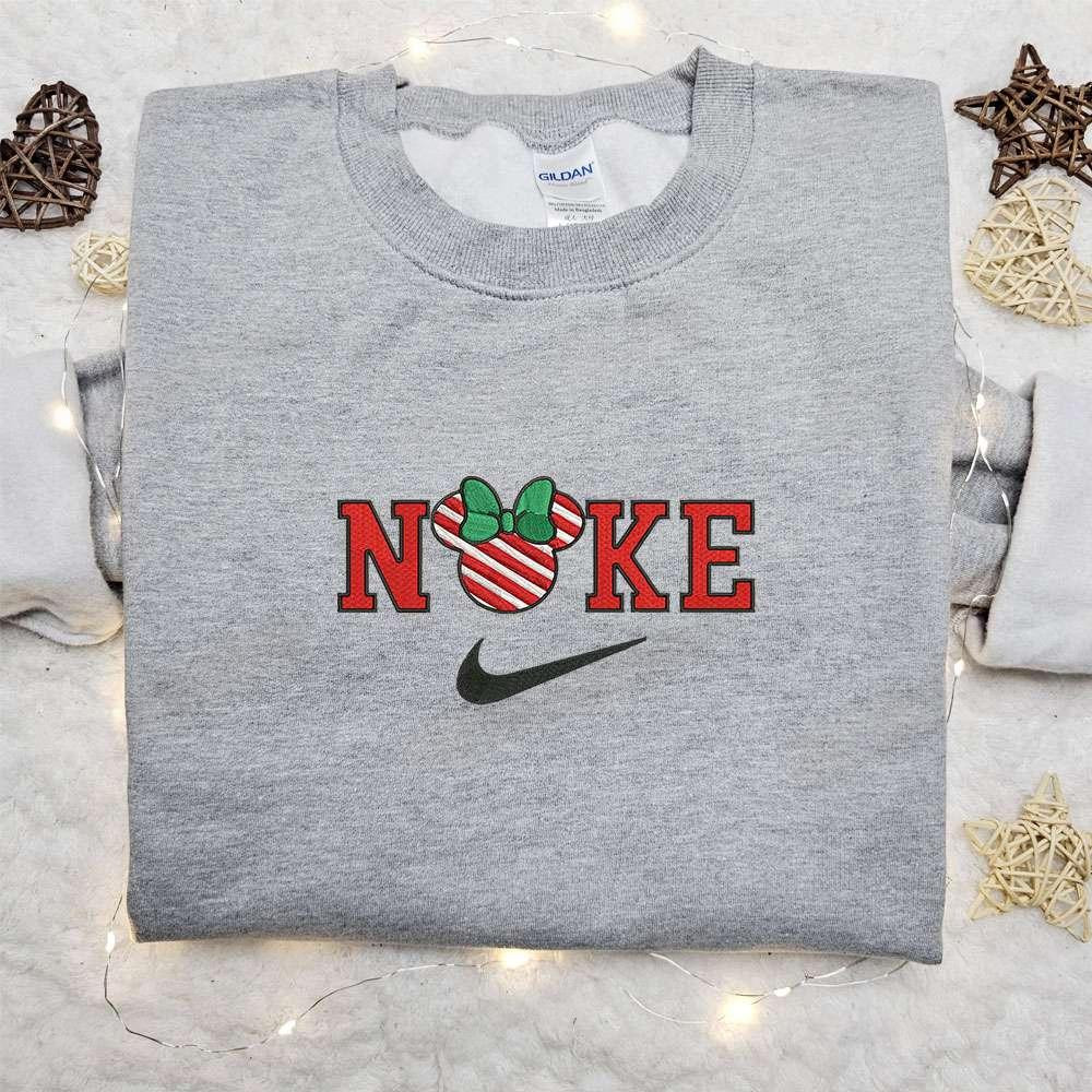 Vintage Minnie Mouse Cartoon x Nike Christmas Embroidered Sweatshirt Disney Characters Movie Merry Christmas Embroidered Shirt Best Christmas Day Gift Ideas