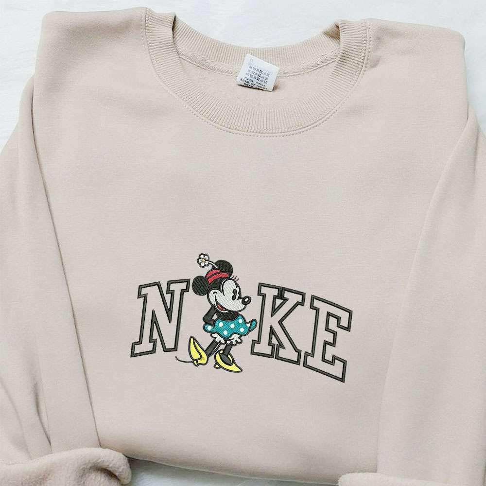 Vintage Minnie Mouse x Nike Embroidered Shirt Disney Characters Embroidered Hoodie Nike Inspired Embroidered Sweatshirt