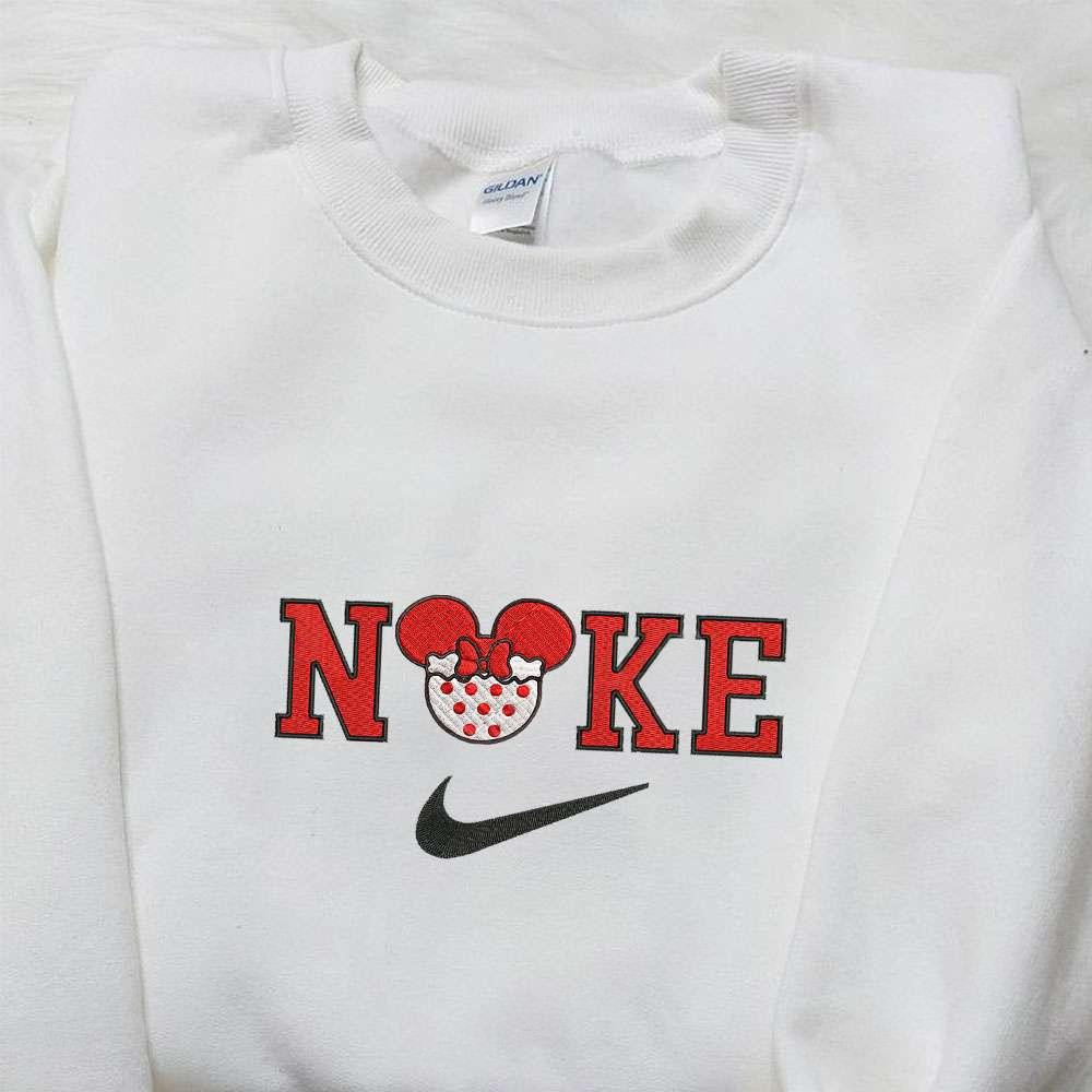Vintage Santa Minnie Mouse Reinder Cartoon x Nike Christmas Embroidered Sweatshirt Disney Characters Movie Merry Christmas Embroidered Shirt Best Christmas Day Gift Ideas