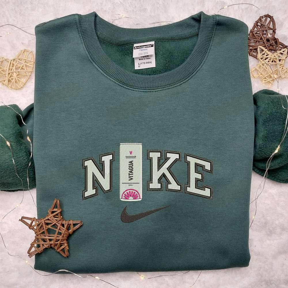 Vitagua Can x Nike Embroidered Shirt Favorite Food And Drink Embroidered Hoodie Nike Inspired Embroidered Sweatshirt