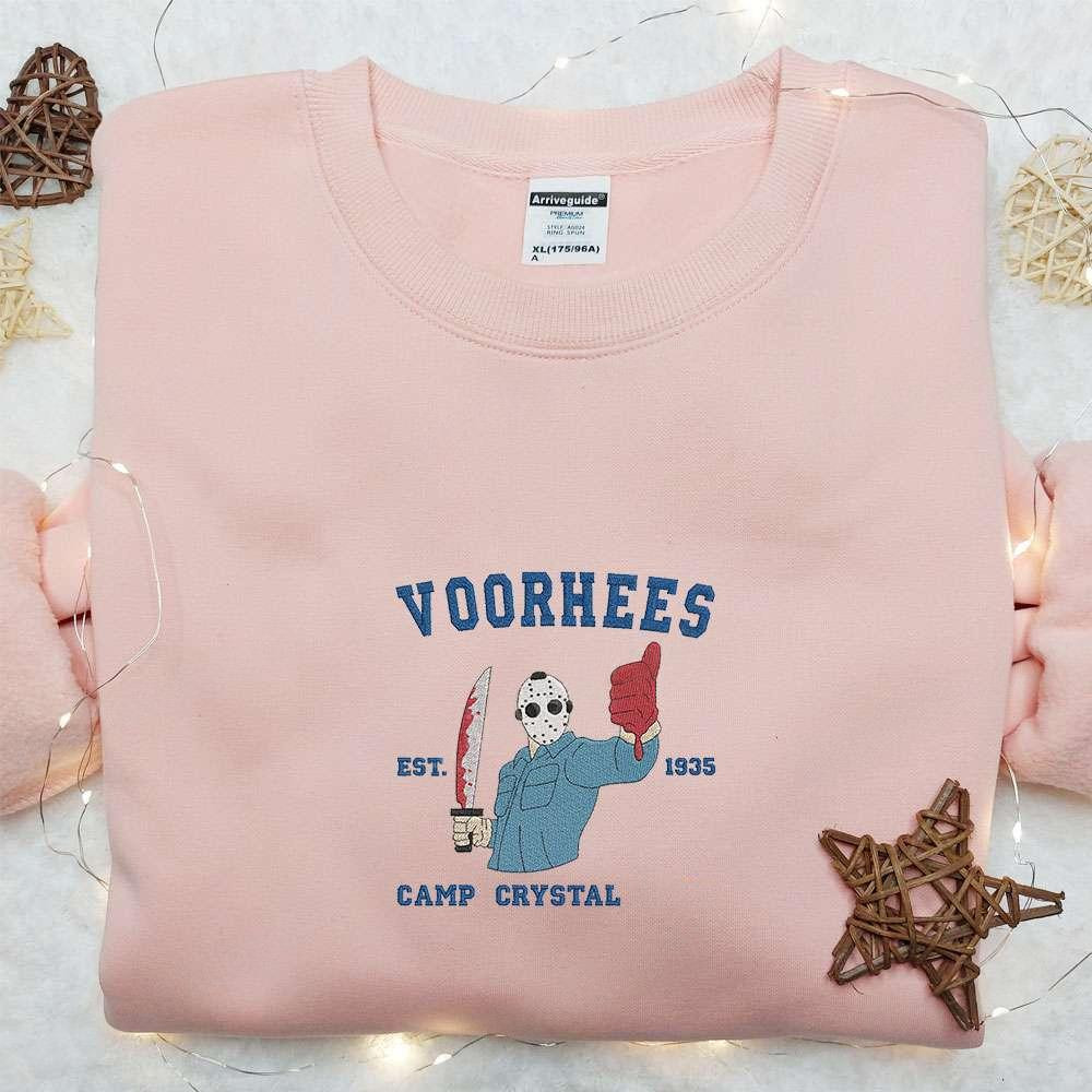 Voorhees Camp Crystal Lake Embroidered Sweatshirt Friday The 13th Movie Embroidered Shirt Best Gift Ideas