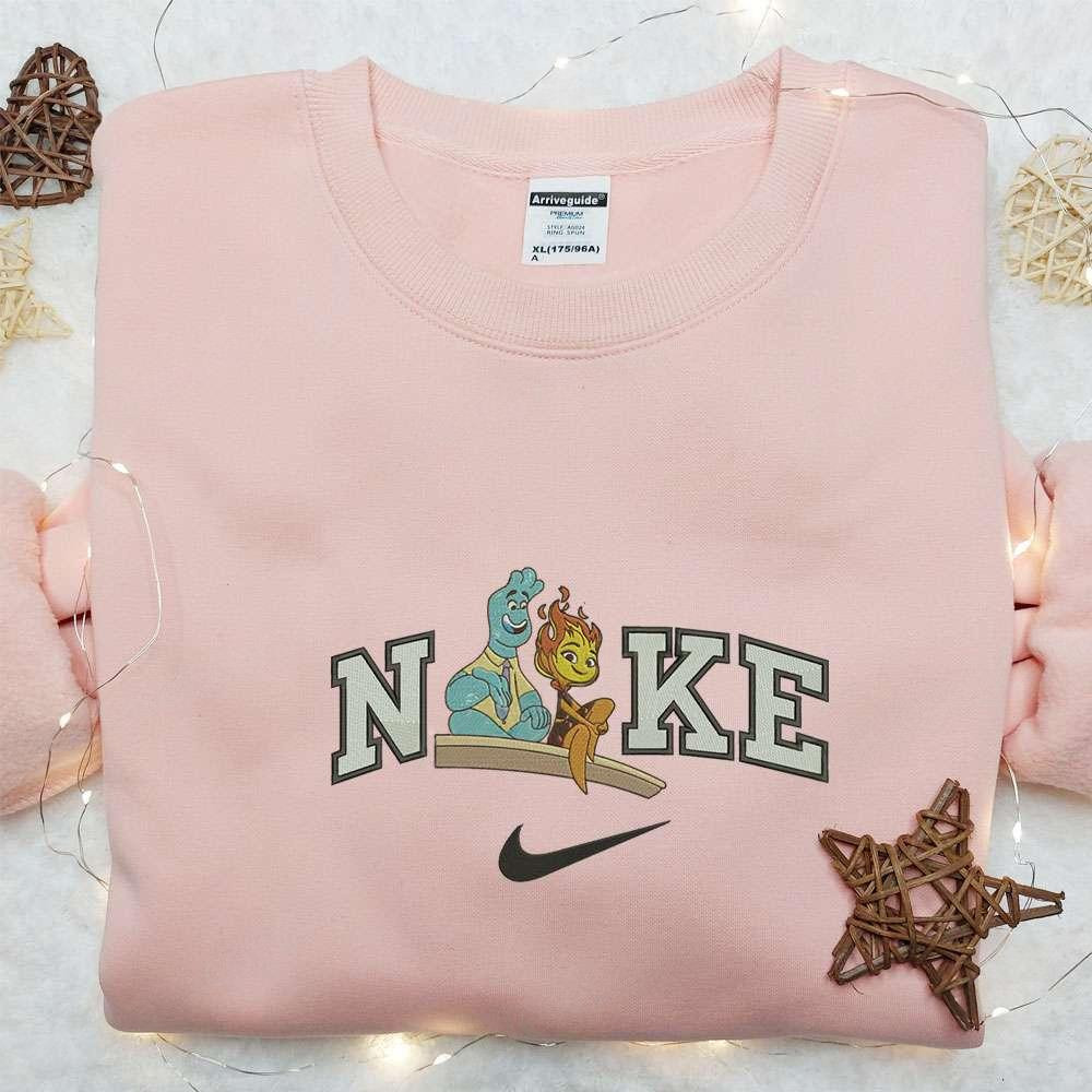 Wade Ripple and Ember Lumen x Nike Embroidered Sweatshirt Elemental Disney Plus Embroidered Shirt Best Gift Ideas For All Occasions