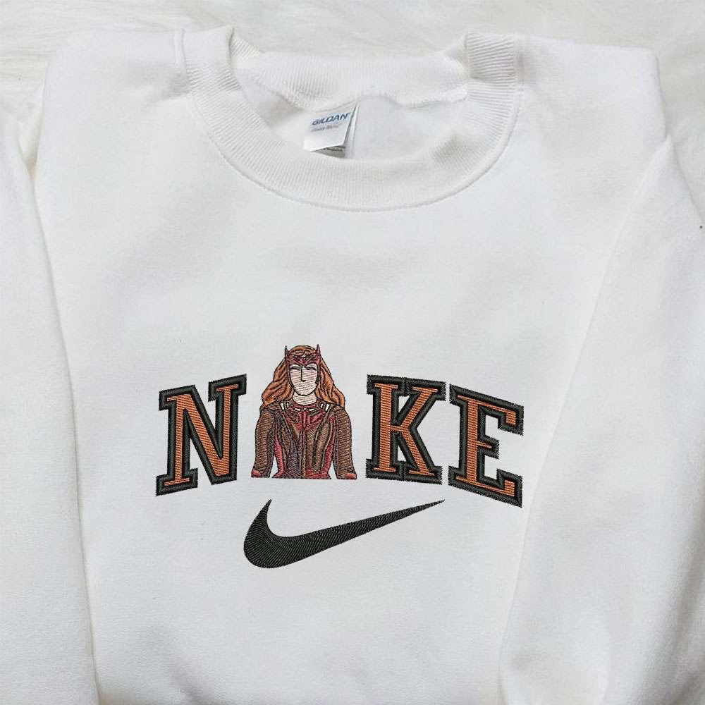 Wanda Maximoff x Nike Embroidered Sweatshirt Marvel Characters Embroidered Shirt Nike Inspired Embroidered Shirt