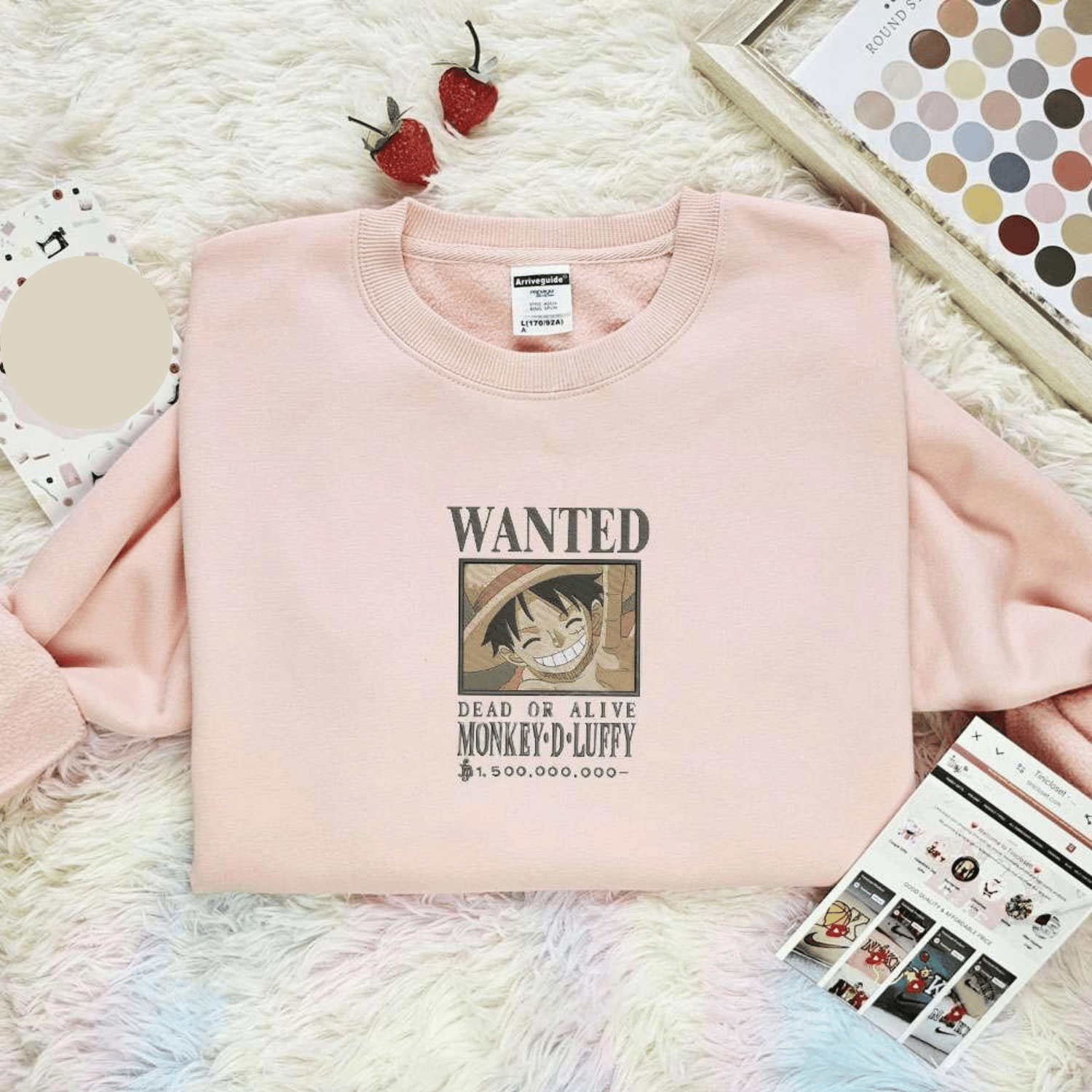 Wanted Marshall D Teach One Piece Anime Embroidered Shirt, Inspired Anime Movie, Best Gift for Anime Fans