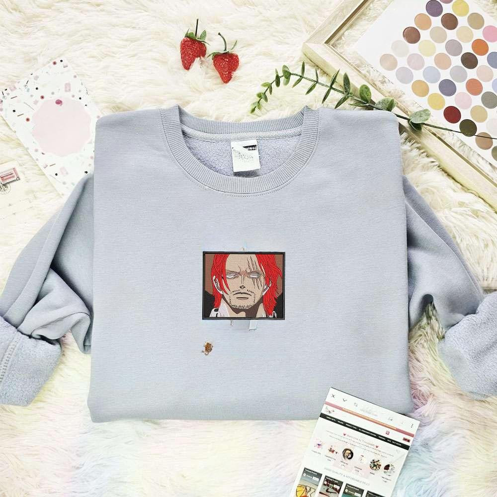 Wanted Shanks One Piece Anime Embroidered Shirt , Anime Embroidered T-shirt Sweatshirt Hoodie, Inspired Anime Movie, Best Gift for Anime Fans
