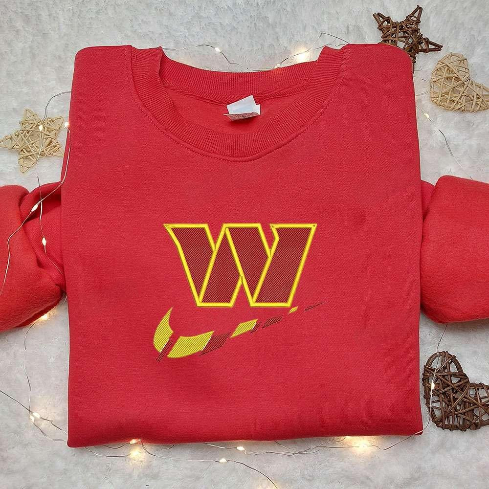 Washington Commanders x Nike Swoosh Embroidered Shirt NFL Sports Embroidered Hoodie Best Gift Idea 1