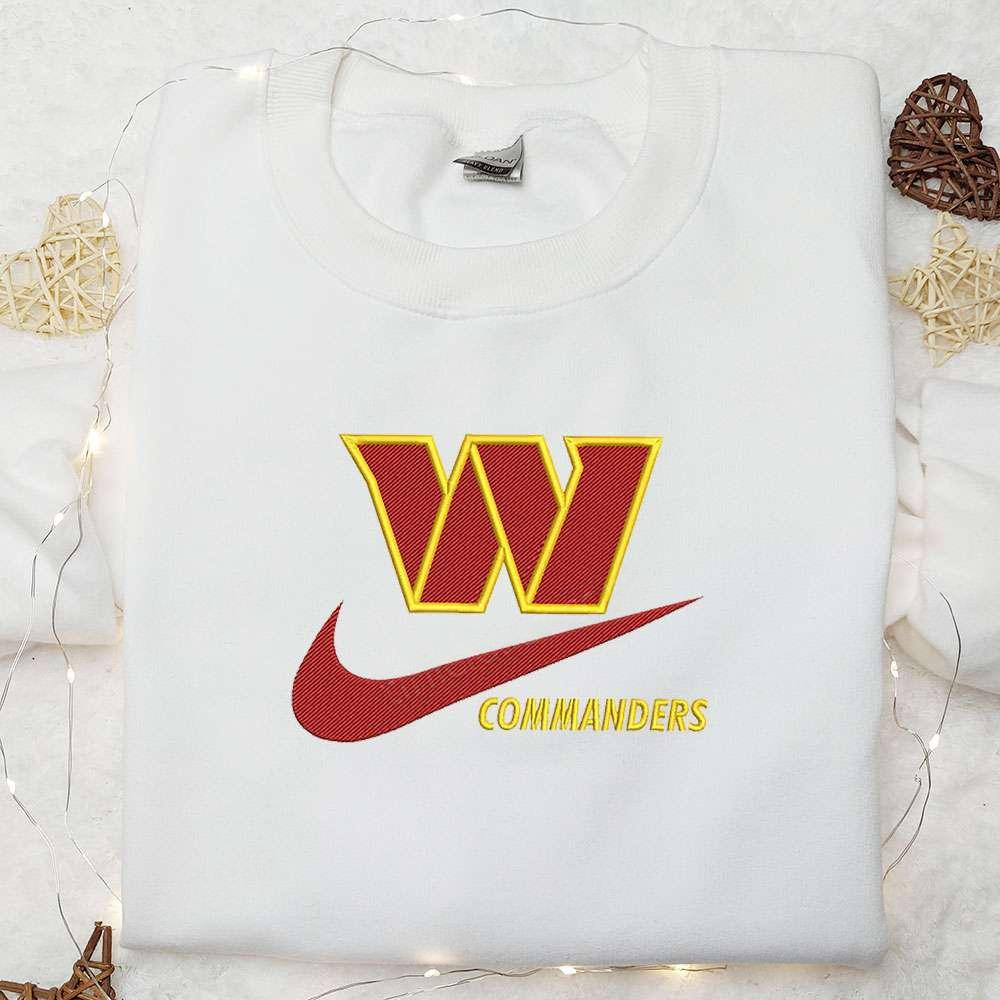 Washington Commanders x Nike Swoosh Embroidered Shirt NFL Sports Embroidered Hoodie Best Gift Idea