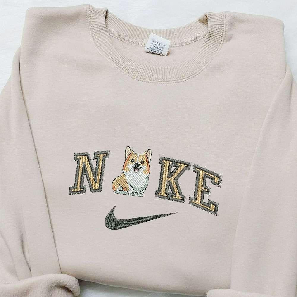 Welsh Corgi x Nike Embroidered Shirt Animal Embroidered Hoodie Best Birthday Gift Ideas